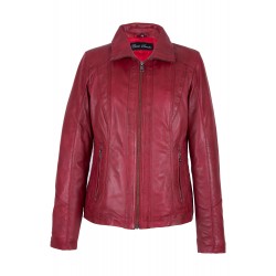 Dames leren jas rood 9938S Dames leren jas rood 9938S